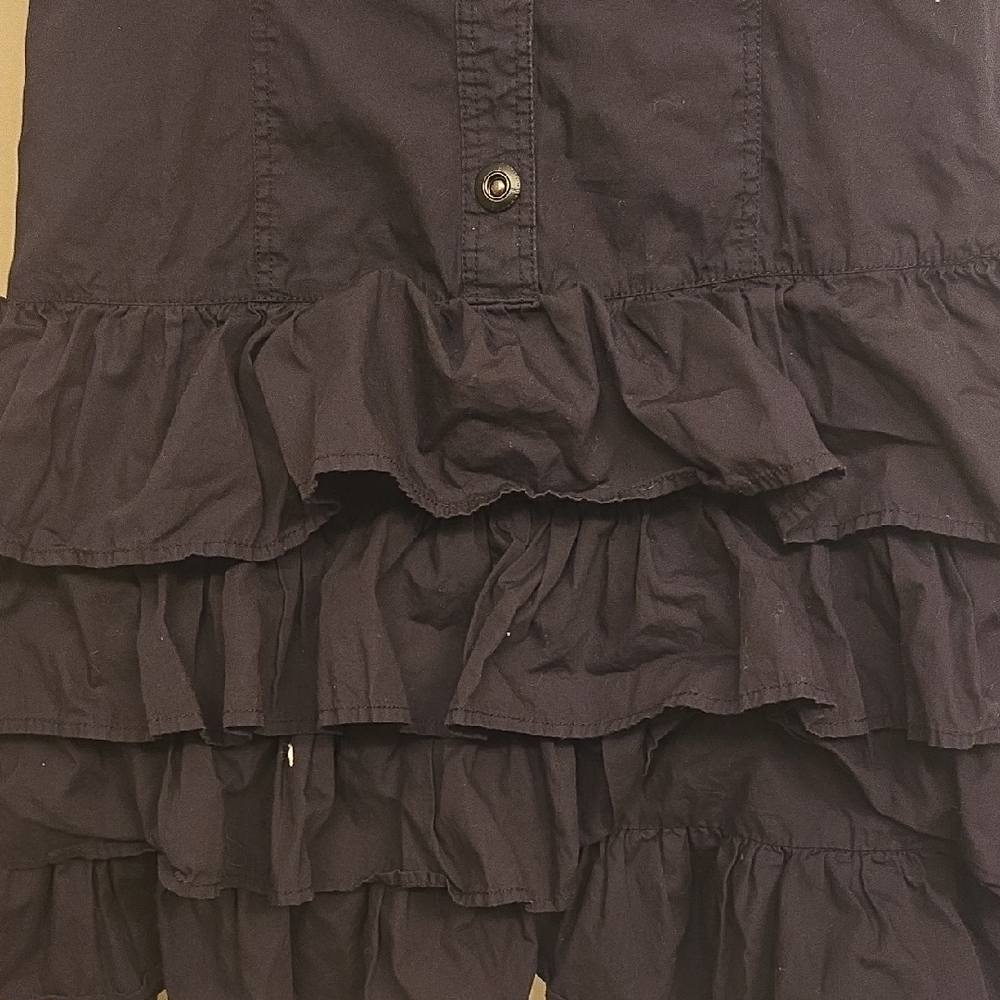 Black Ruffled Button-Up Dress - Picture 4 of 6